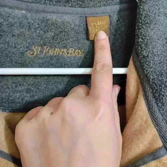 St. John's Bay Men's Fleece Pullover Sweater Brown Gray Jacket Heavy Coat XL - Picture 4 of 11